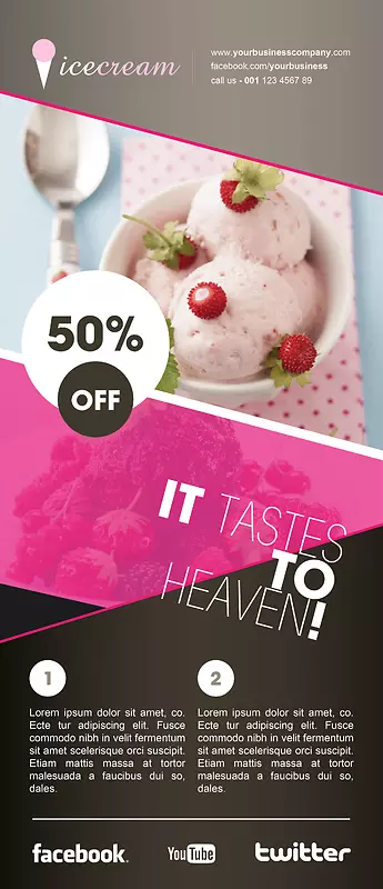 冰淇淋冻酸奶海报-甜点店x展示架设计
