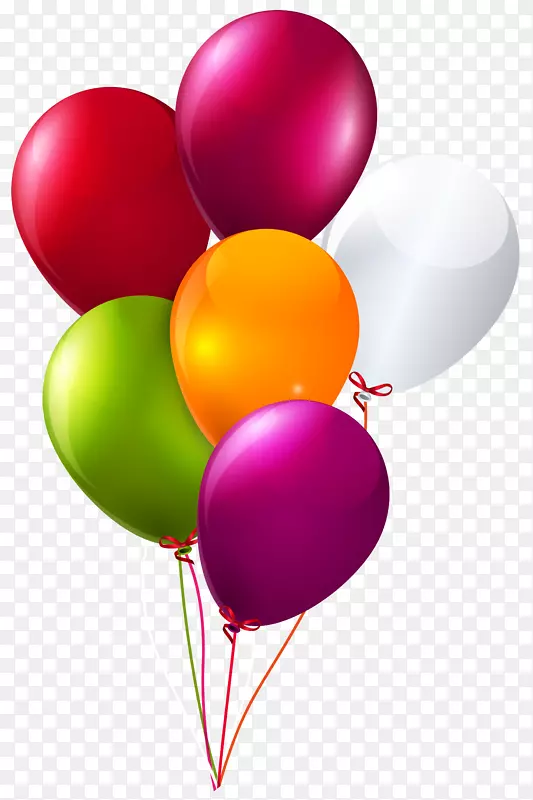 气球生日剪贴画-五颜六色的气球夹