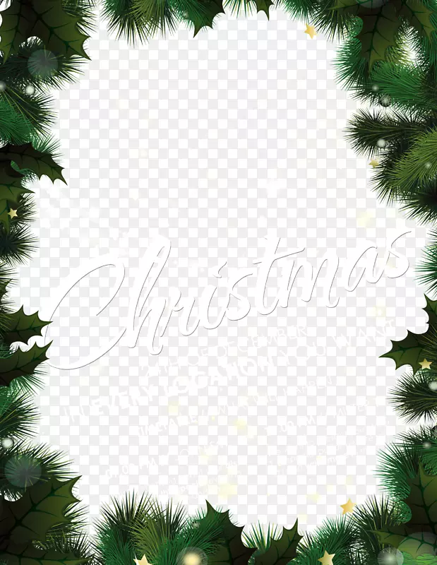 圣诞树新年海报-圣诞绿松针背景