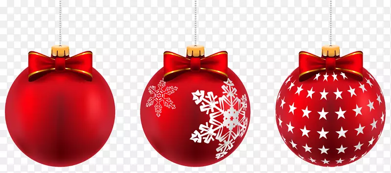 圣诞装饰品圣诞剪贴画-美丽的红色圣诞球PNG剪贴画-艺术形象