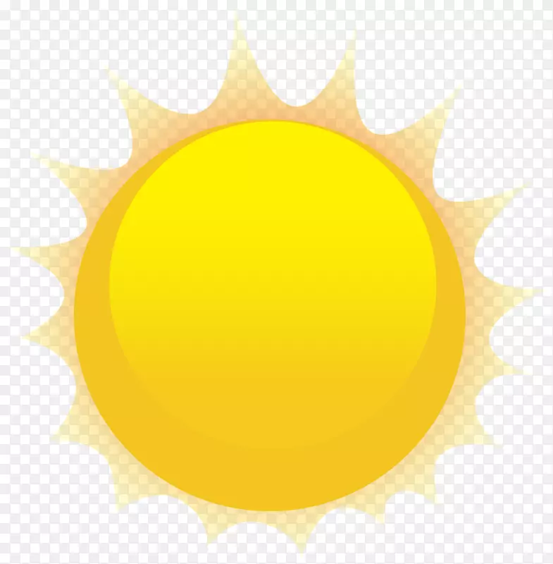 黄橙色设计圆圈-太阳透明PNG剪贴画
