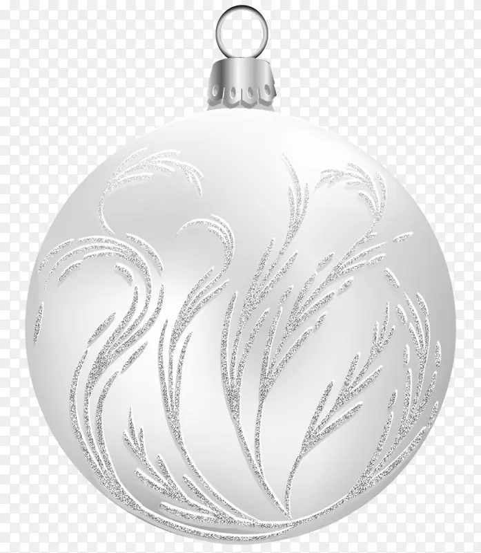 球图标-透明白色圣诞球PNG图片