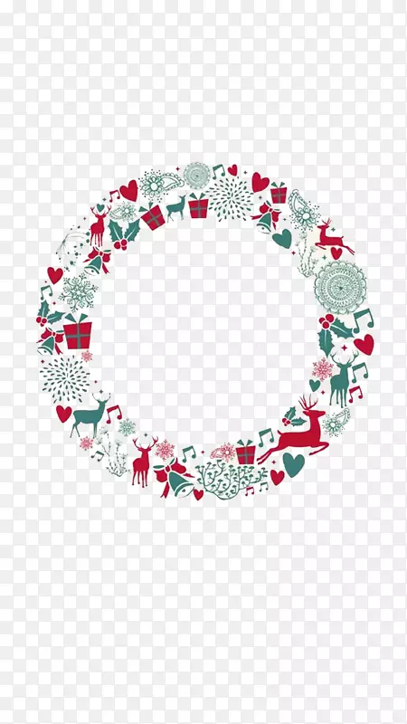 圣诞装饰圆圈图-圣诞花环