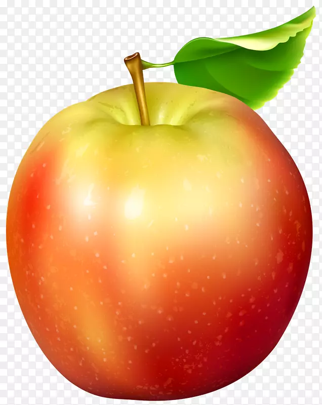 苹果剪贴画-红黄苹果透明PNG剪贴画图片