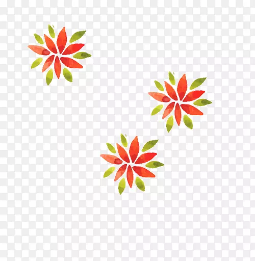 花瓣纺织区图案-水彩画圣诞植物