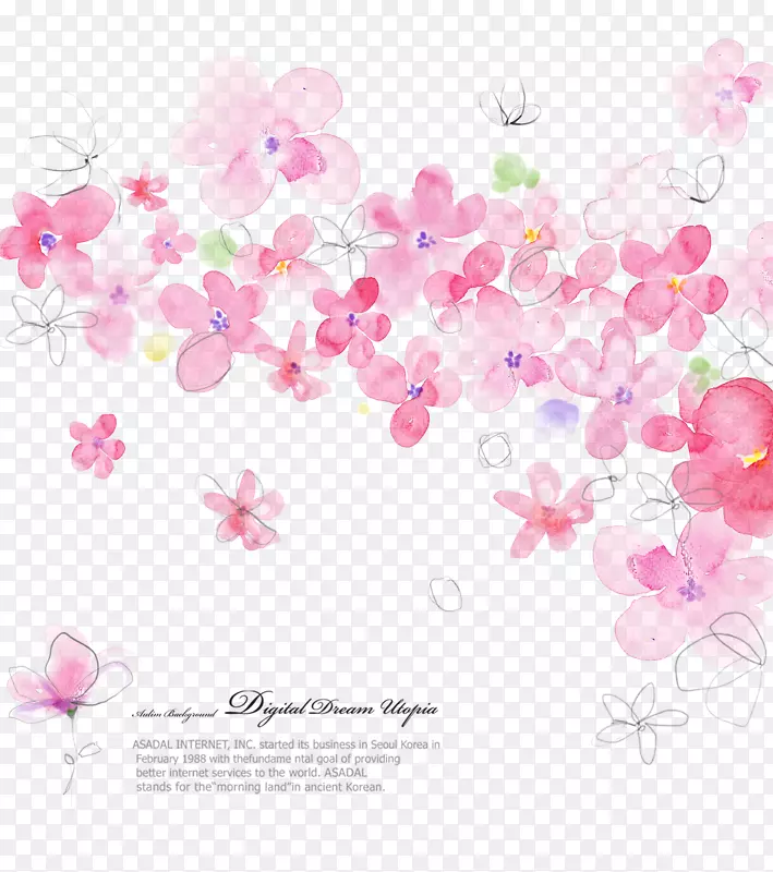 花卉设计-粉红色图案-花卉设计