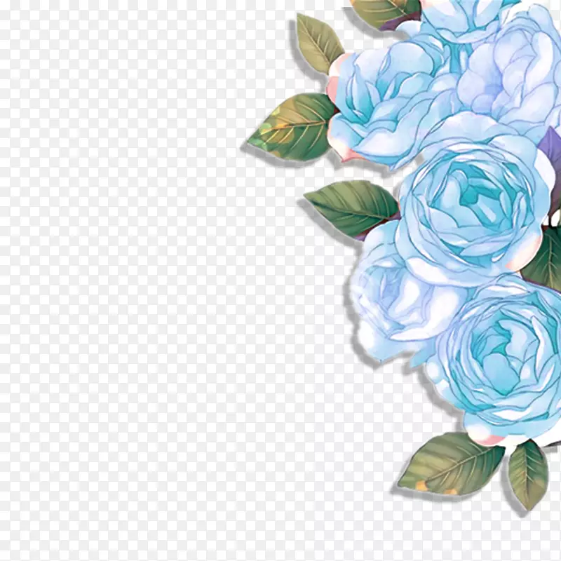 蓝色玫瑰花园玫瑰花卉设计-蓝色花朵