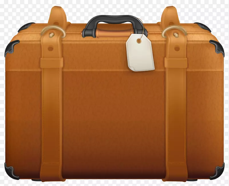手提箱夹艺术-棕色行李箱PNG剪贴件