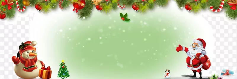 圣诞老人圣诞树装饰海报-圣诞横幅