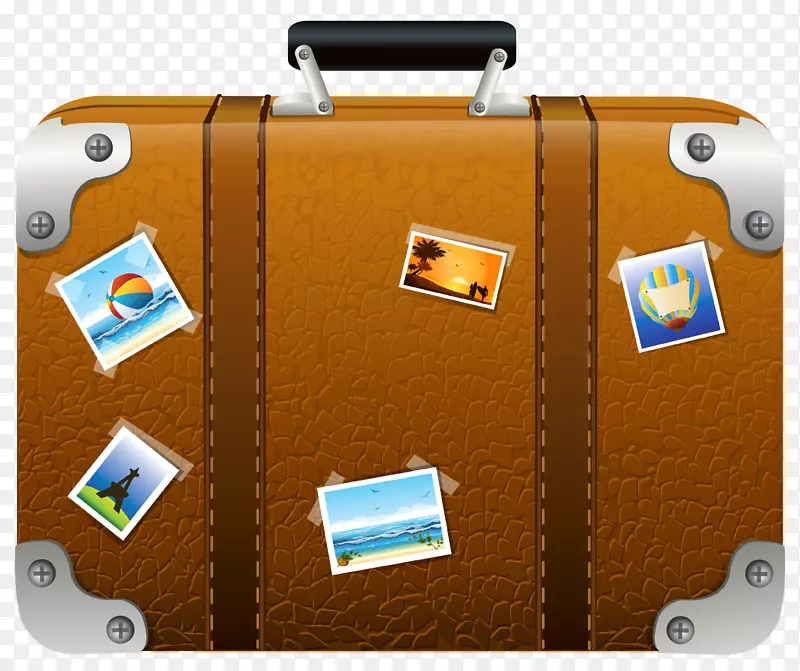 手提箱行李夹艺术棕色手提箱附图PNG剪贴画