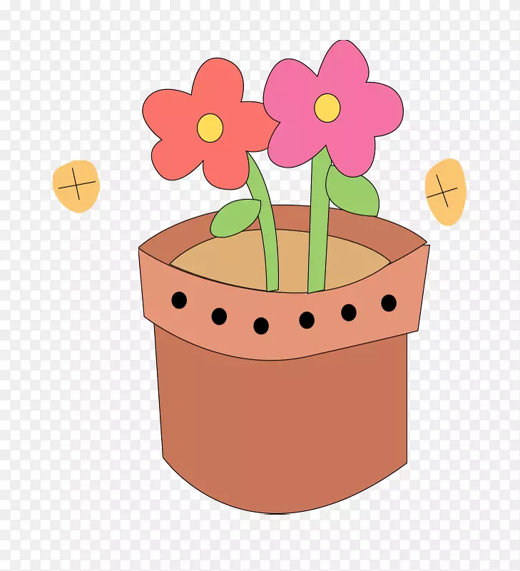 花盆动画剪贴画-花