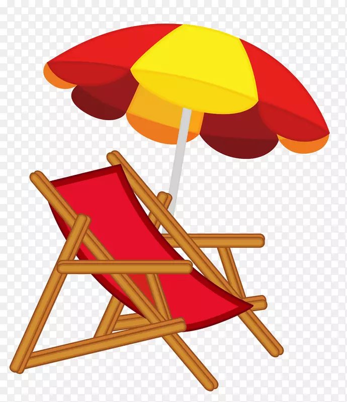 Eames躺椅沙滩剪贴画-沙滩伞与椅子巴布亚新几内亚形象