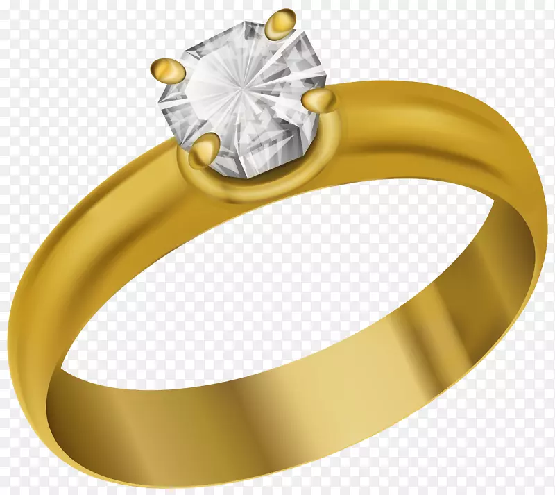 婚戒金夹艺术-戒指透明PNG剪贴画图像