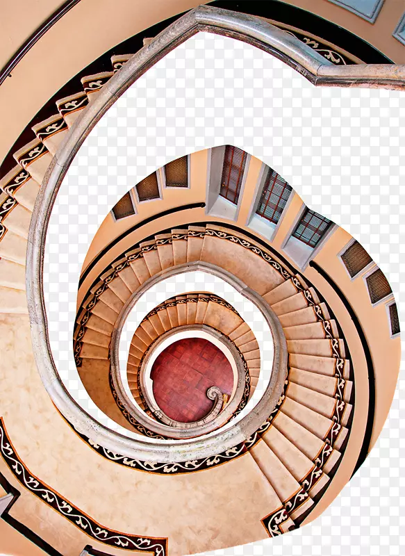 楼梯螺旋旋转-抽象的古典内部旋转梯