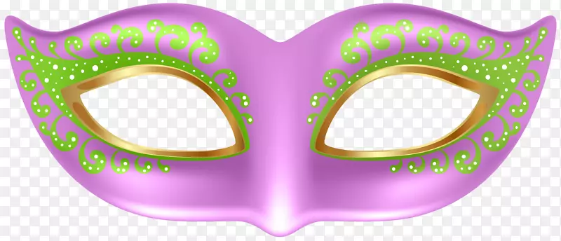 面具剪贴画-粉色面具透明PNG剪贴画图片