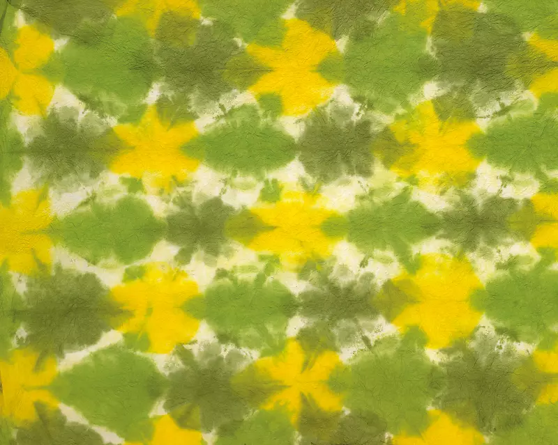 纸扎染黄纺织品抽象星型叶