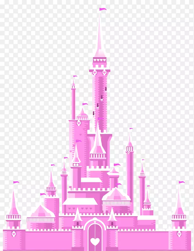 城堡剪贴画-粉红城堡PNG剪贴画