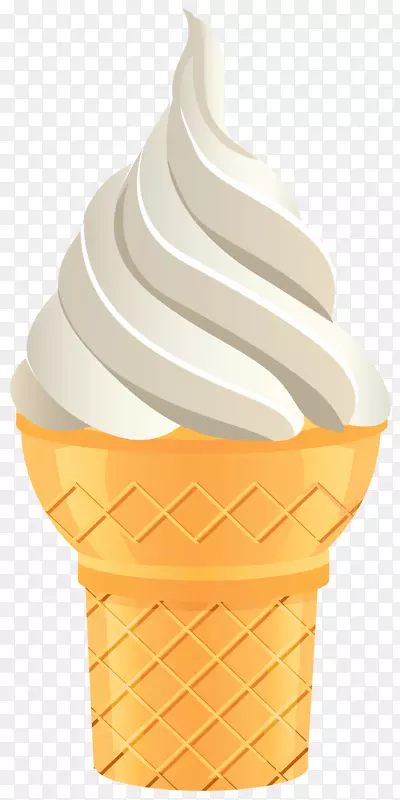 冰淇淋锥味杯-香草冰淇淋锥PNG透明剪贴画图像