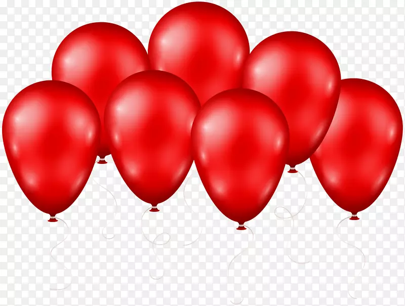 红气球99-气球-红色透明PNG剪贴画图片