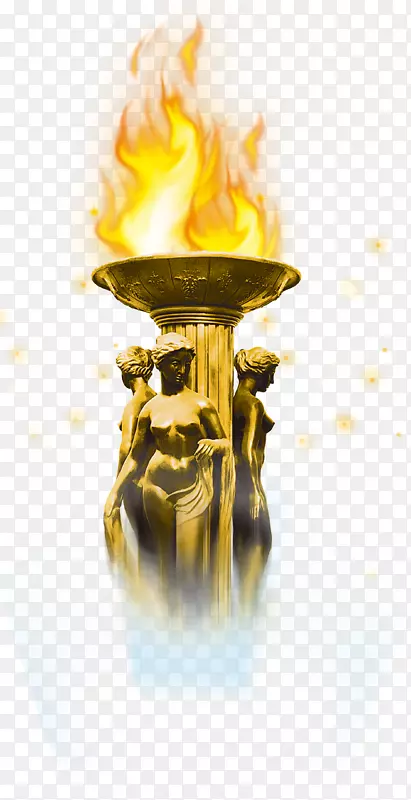 火焰炭-燃烧的火炬碳火焰雕塑