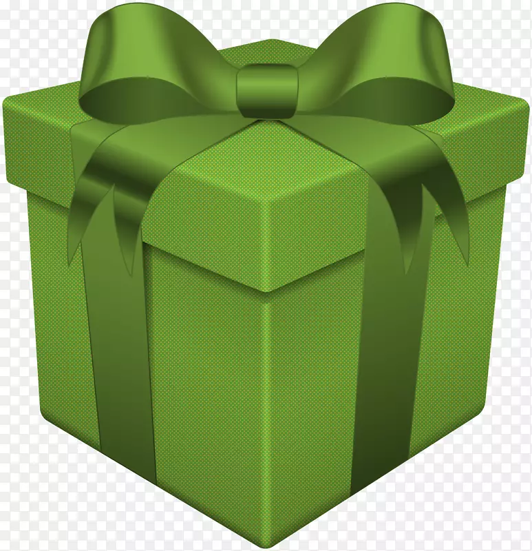 礼品剪贴画-礼品盒绿色透明PNG剪贴画