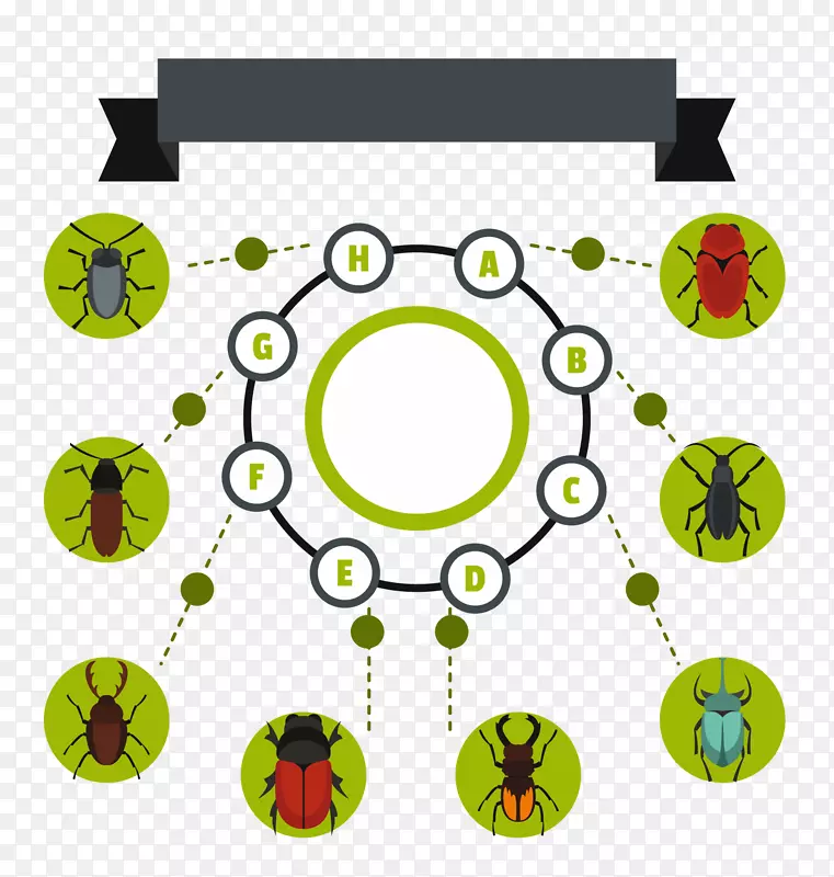 牛排信息图库插图.卡通昆虫