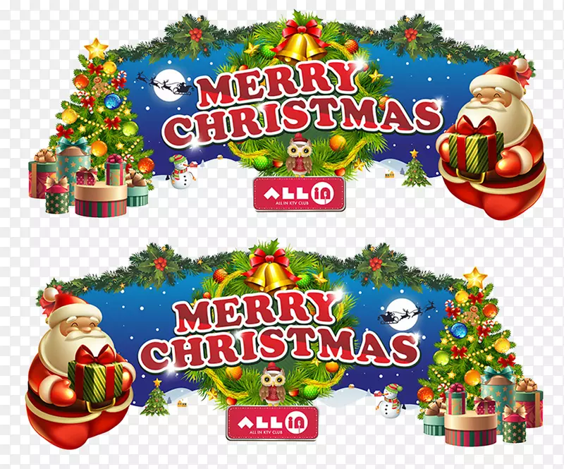 圣诞老人圣诞树装饰-五颜六色的圣诞门设计
