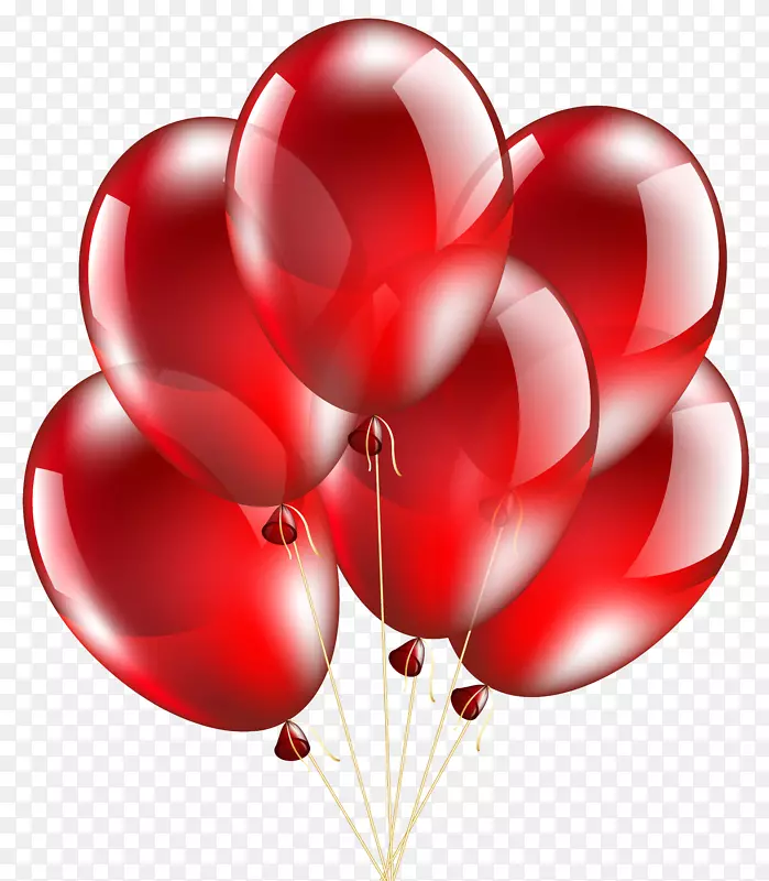 气球剪贴画-红色气球透明PNG剪贴画图像