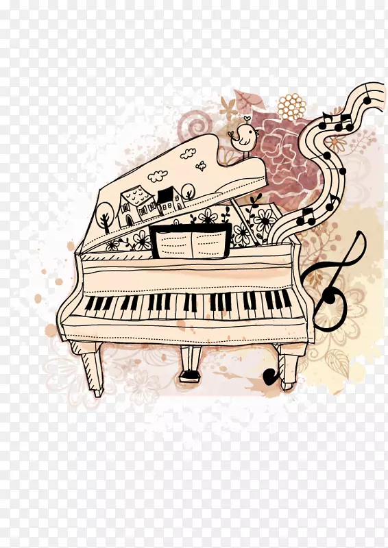 钢琴音符钢琴元素