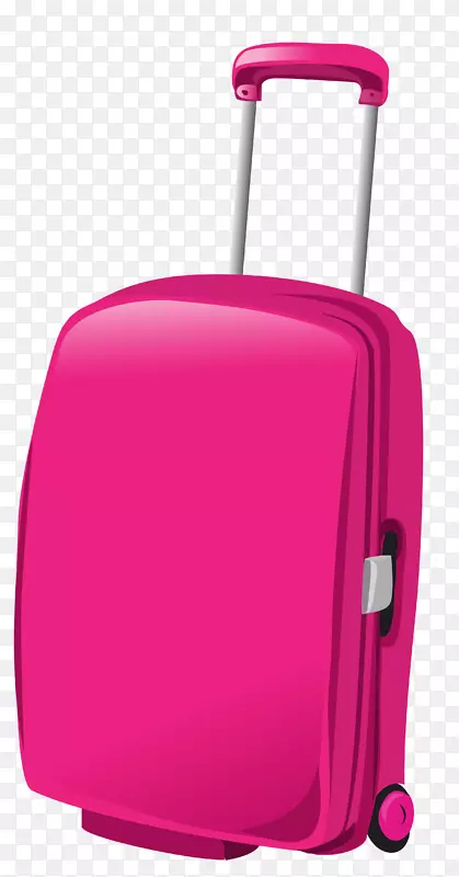 手提箱行李旅行粉红色剪贴画-粉红色旅行袋PNG剪贴画
