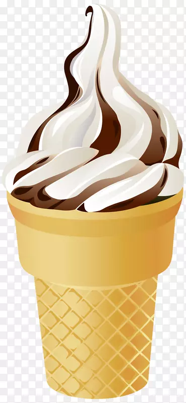 巧克力冰淇淋圣代冰淇淋圆锥体香草冰淇淋PNG剪贴画