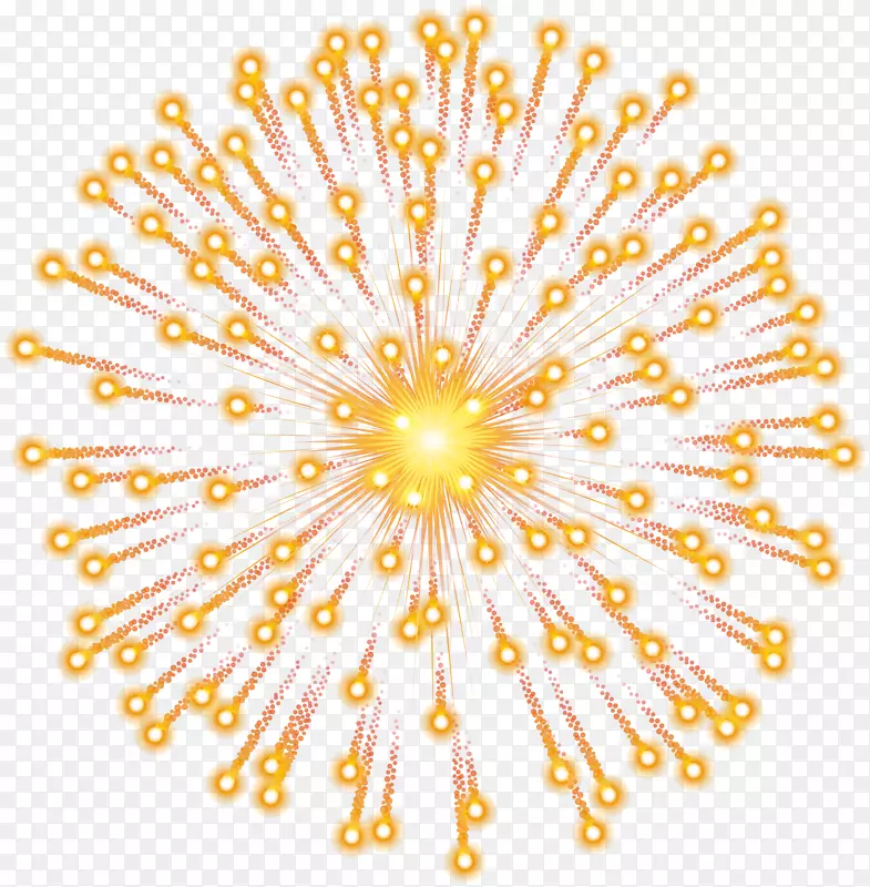 烟花动画-橙色烟花透明PNG图像