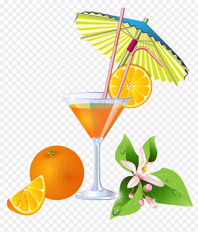 鸡尾酒汁马提尼玛格丽塔软饮料-夏季橙色鸡尾酒
