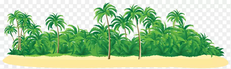 新英国热带岛屿度假胜地-夏季热带岛屿及棕榈树剪贴画图片