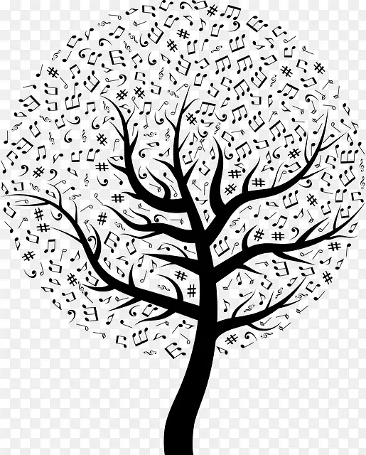 音符视觉艺术.音符树