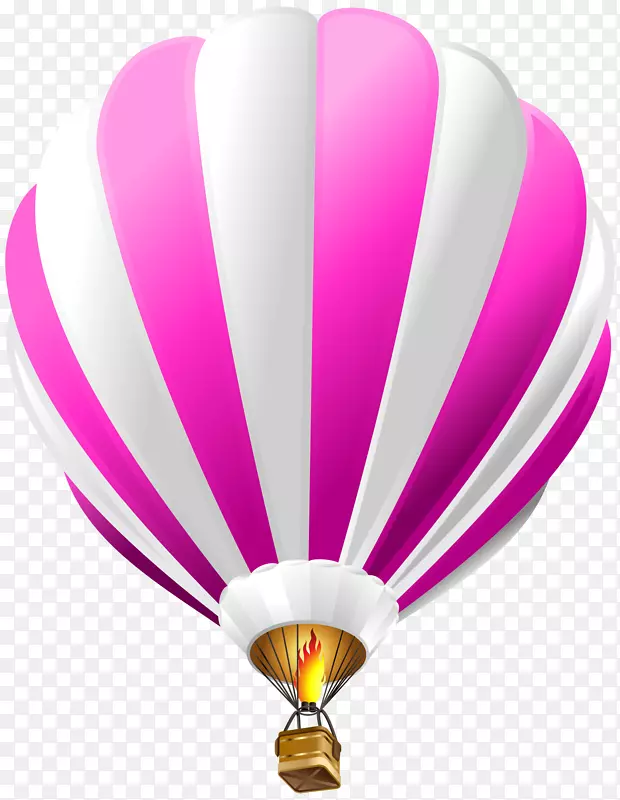热气球飞行飞机剪贴画-热气球粉红透明PNG剪贴画图片