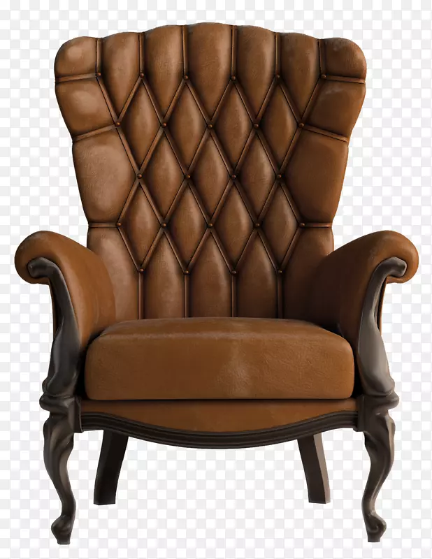 桌椅沙发夹艺术透明棕色皮革椅子PNG剪贴板