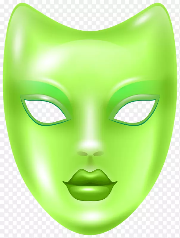 面具嘉年华剪贴画-嘉年华脸面具绿PNG剪辑艺术形象
