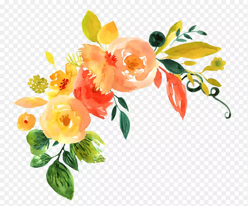 花卉设计水彩画.手绘水彩花卉装饰图案