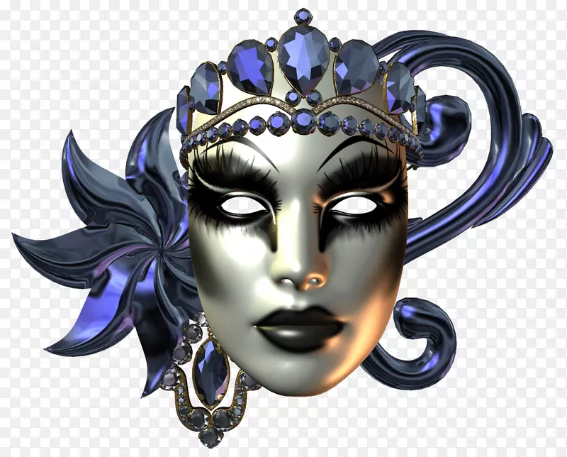 威尼斯狂欢节新奥尔良面具狂欢节-美丽的狂欢节面具PNG剪辑艺术形象