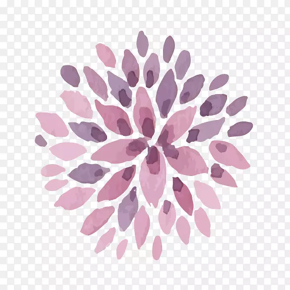 胭脂化妆品刷墙纸手绘水彩画紫色花