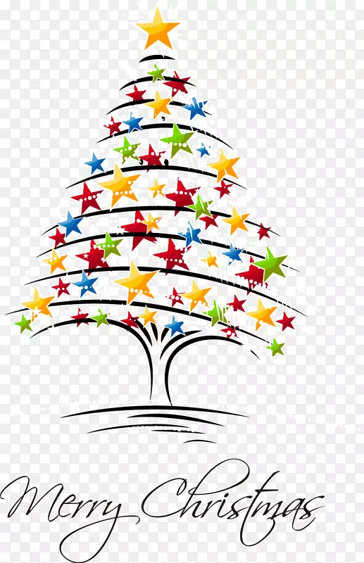 皇家圣诞贺卡-五角星圣诞树