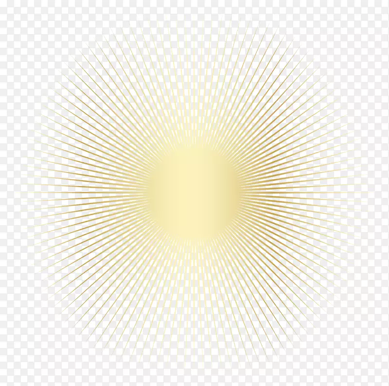 黄色圆设计图案-透明金色太阳装饰PNG剪贴画