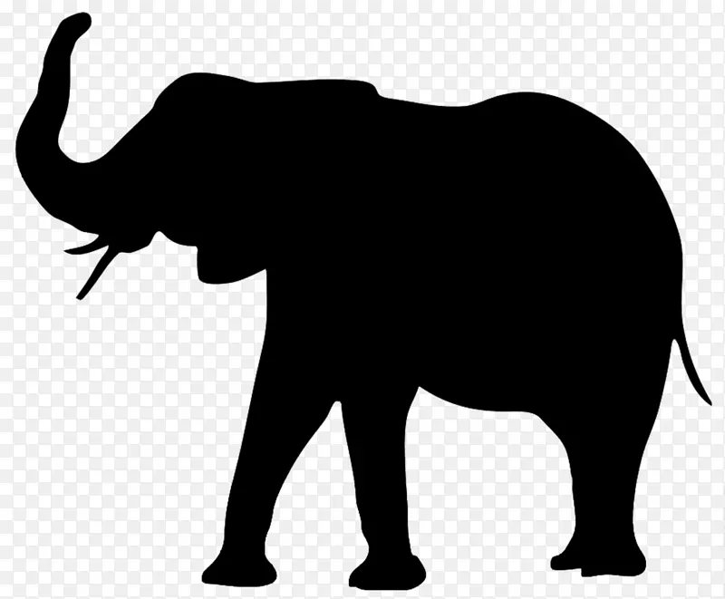 剪影动物剪贴画-大象PNG