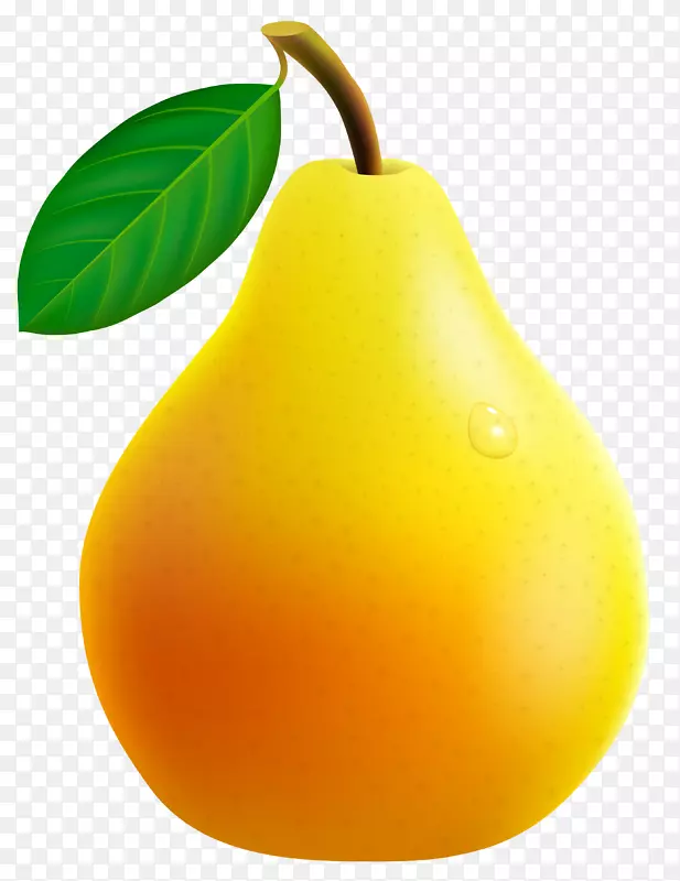 梨橙柠檬酸天然食品静物摄影-黄梨PNG载体剪贴画