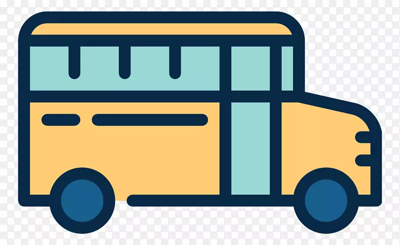校车运输图标-黄色巴士