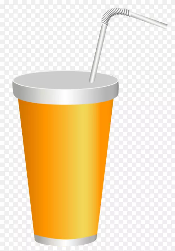 咖啡杯橙汁品脱玻璃-黄色塑胶杯PNG剪贴画