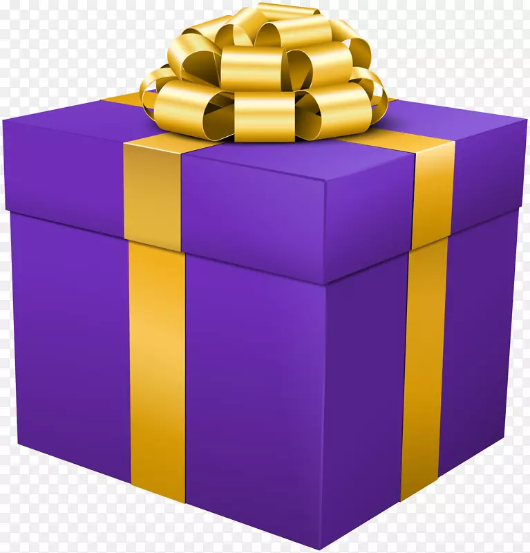 盒子礼品剪贴画-紫色礼品盒PNG剪贴画图片