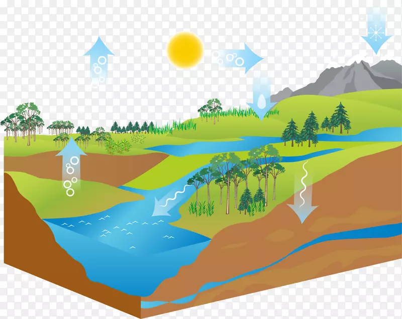 水循环库图.空气循环生态系统