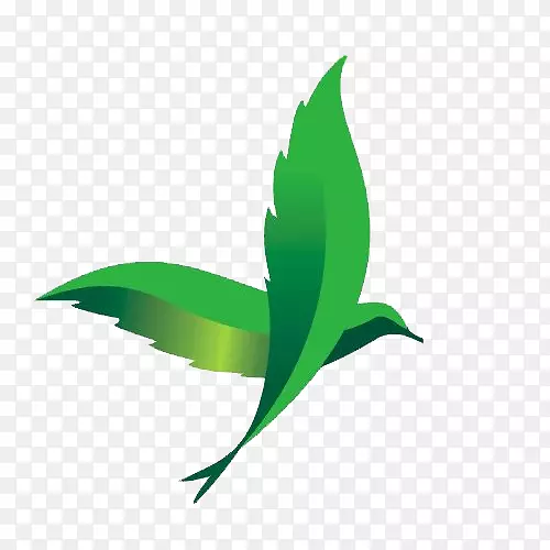 标志图标-绿色翅膀的燕子标记
